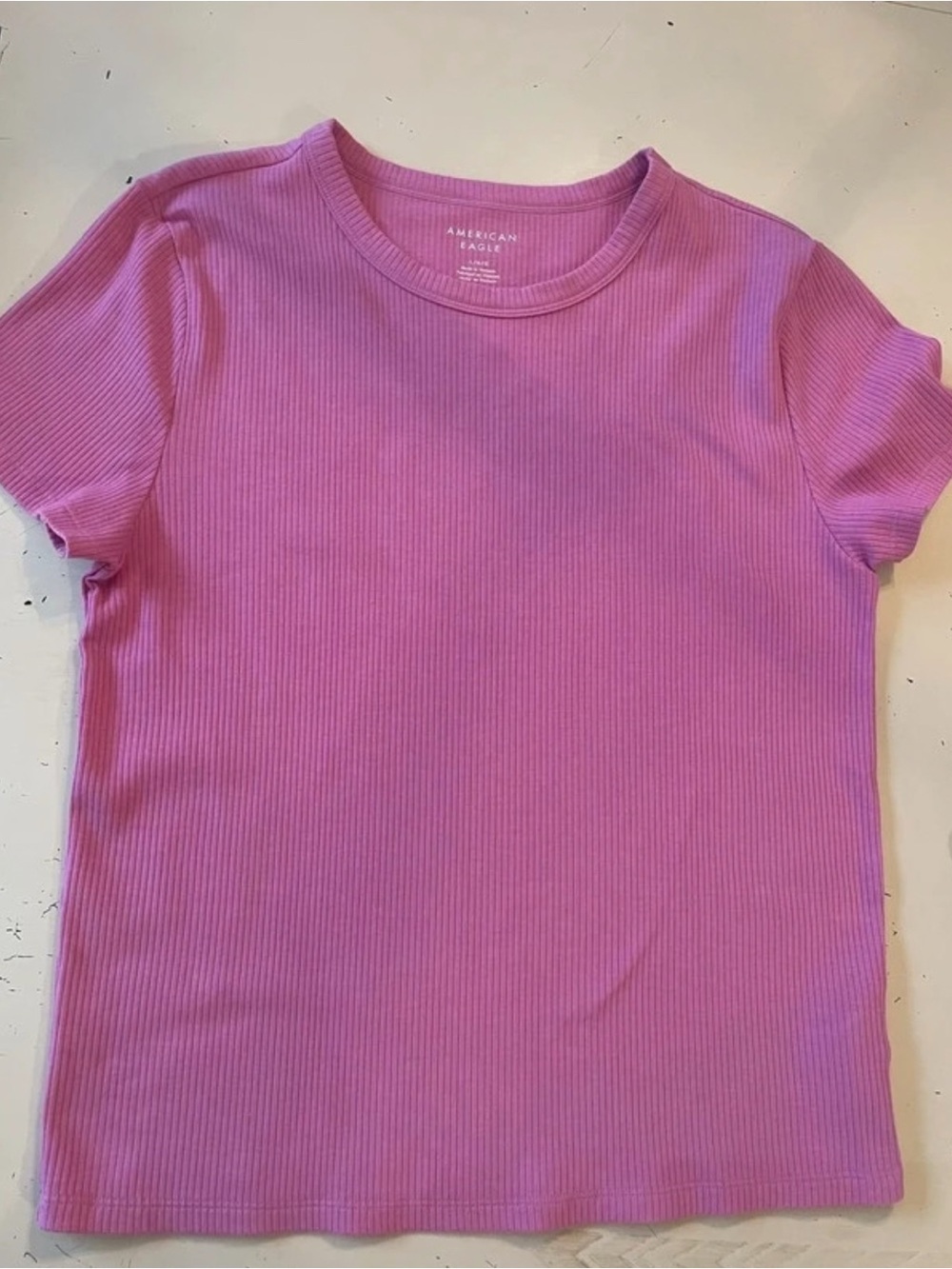 American Eagle Outfitters woman Pink Ribbed Tee
